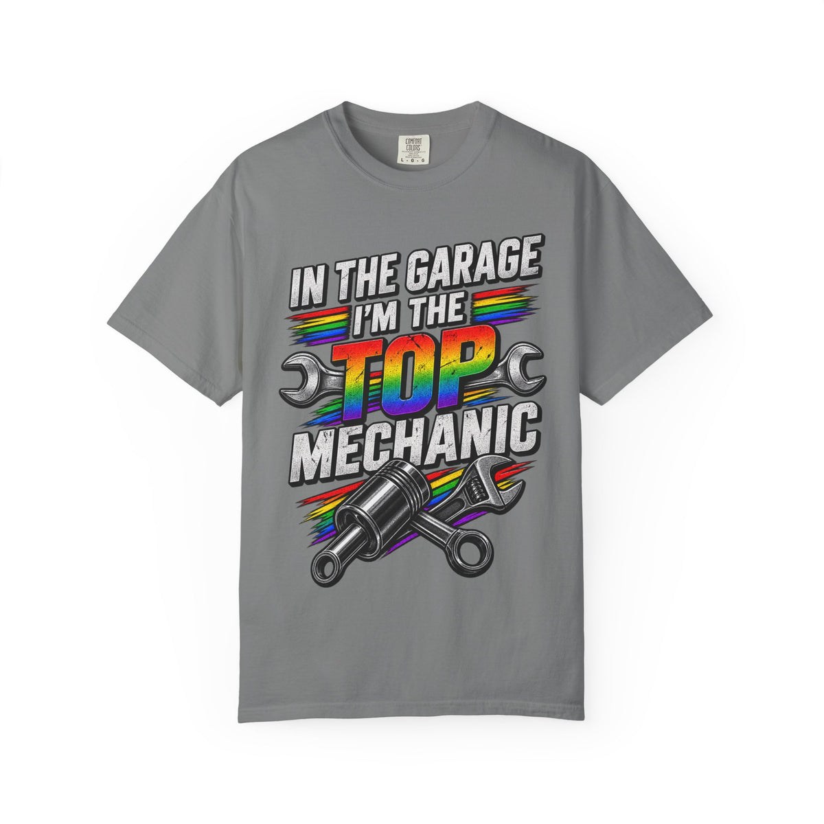 Top Mechanic T-Shirt — "In the Garage I'm the Top Mechanic" Graphic Tee