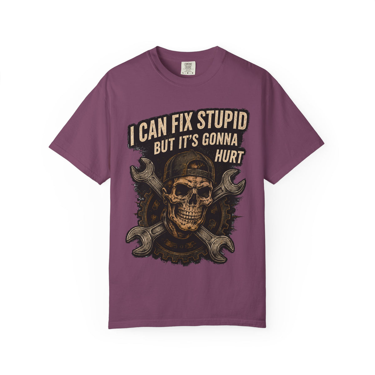 I Can Fix Stupid Skull T-Shirt — Mechanic Wrench Graphic Tee #9