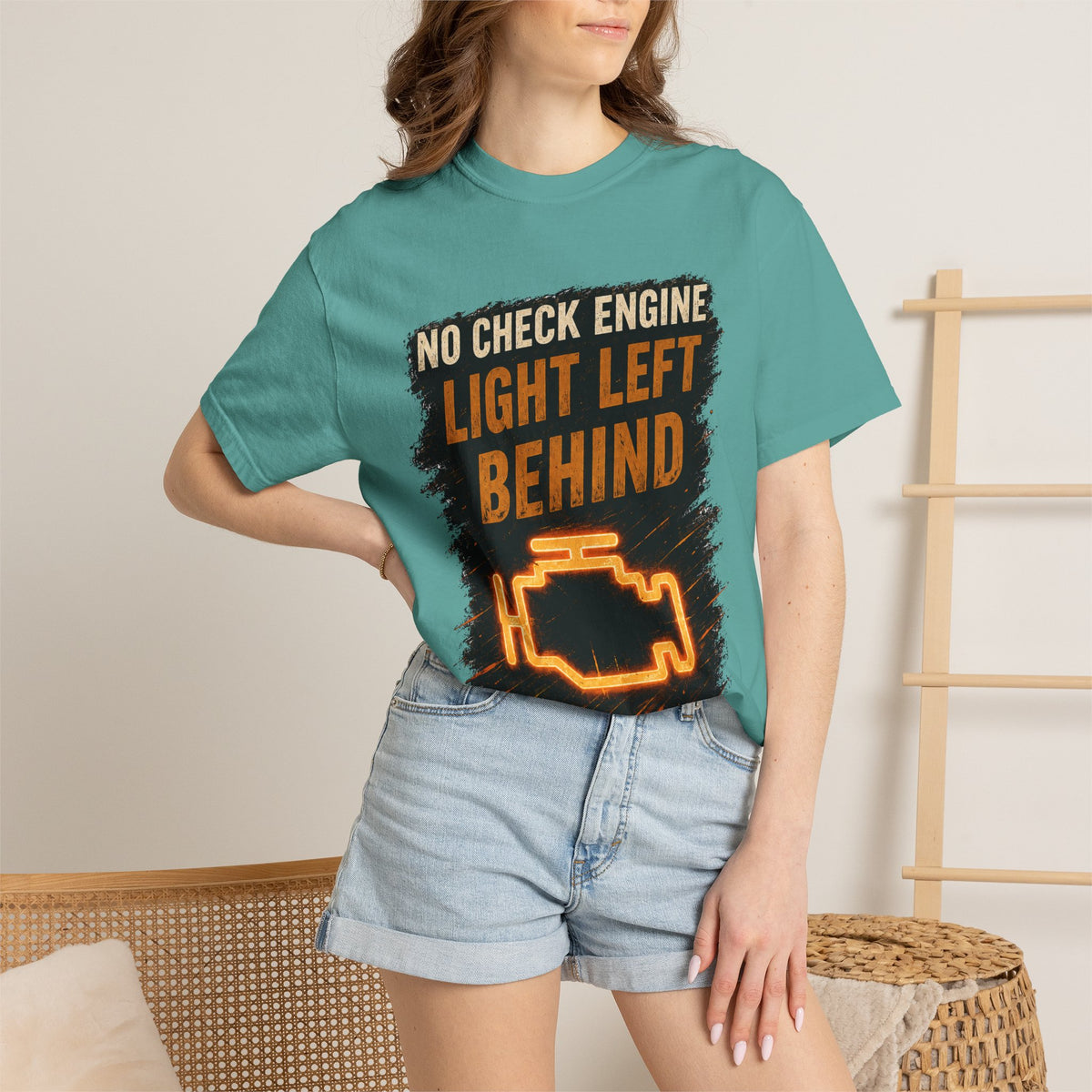 T-Shirt - “No Check Engine Light Left Behind” Car Mechanic Graphic Tee #15