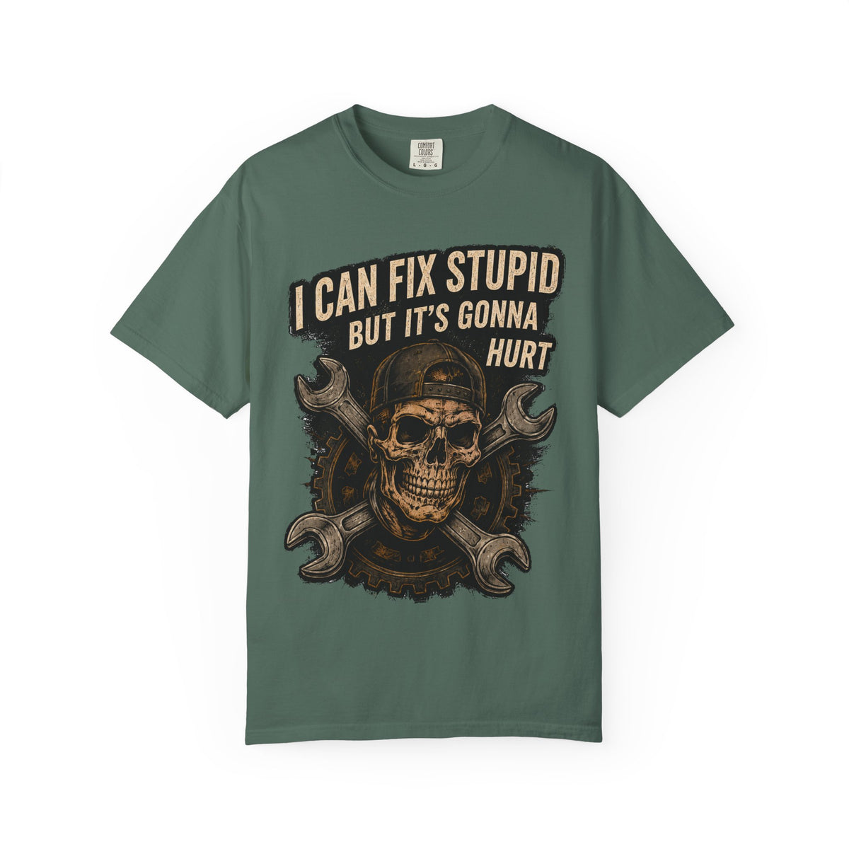 I Can Fix Stupid Skull T-Shirt — Mechanic Wrench Graphic Tee #9