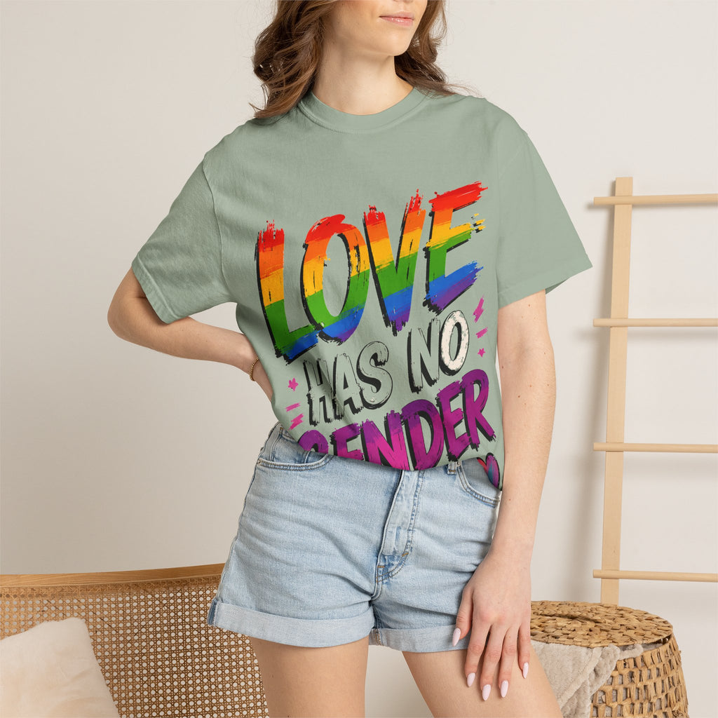 T-Shirt — "Love Has No Gender" Rainbow Pride Graphic Tee