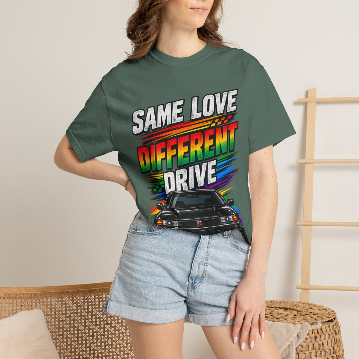 T-Shirt — "Same Love Different Drive" Car Graphic Tee