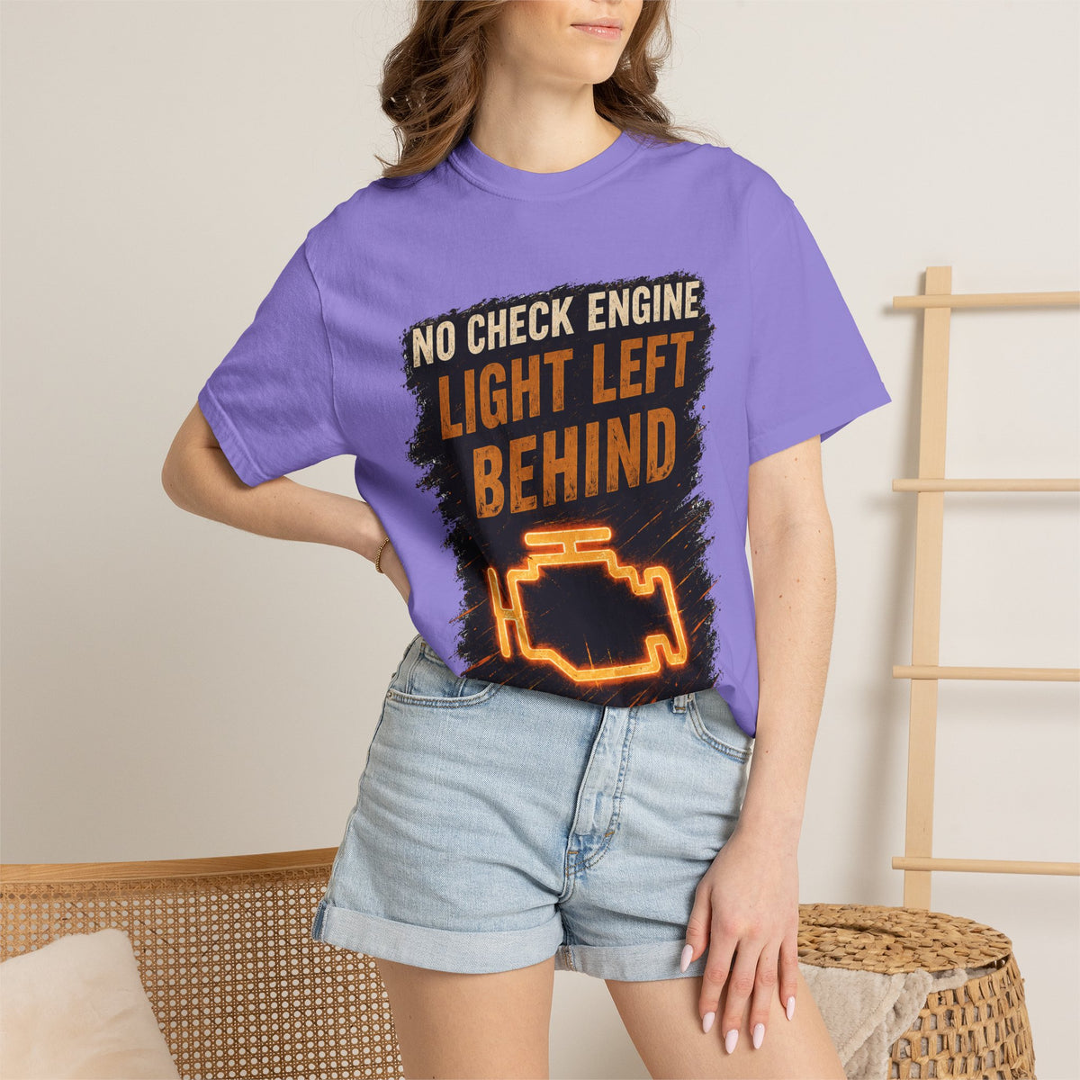 T-Shirt - “No Check Engine Light Left Behind” Car Mechanic Graphic Tee #15