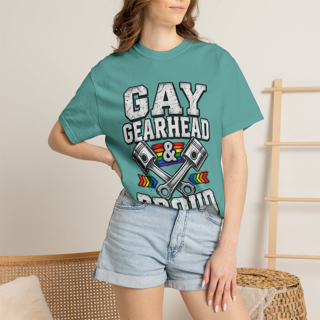 Gay Gearhead & Proud T-Shirt — LGBTQ+ Car Enthusiast Tee