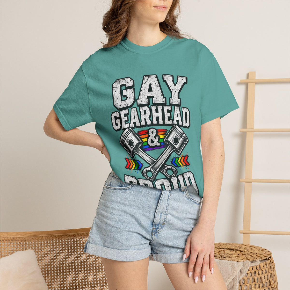 Gay Gearhead & Proud T-Shirt — LGBTQ+ Car Enthusiast Tee