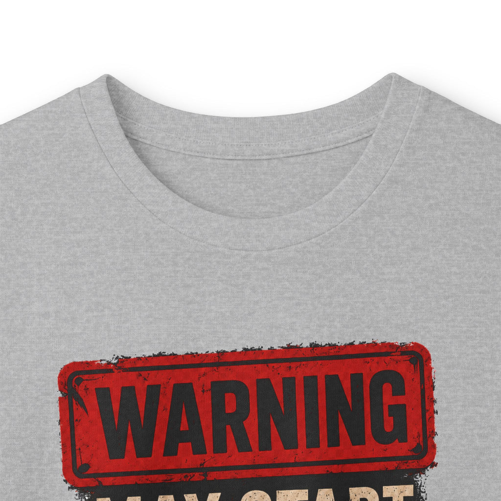 Long Sleeve Tee — "Warning: May Start Talking About Cars at Any Time" Car Lover Shirt