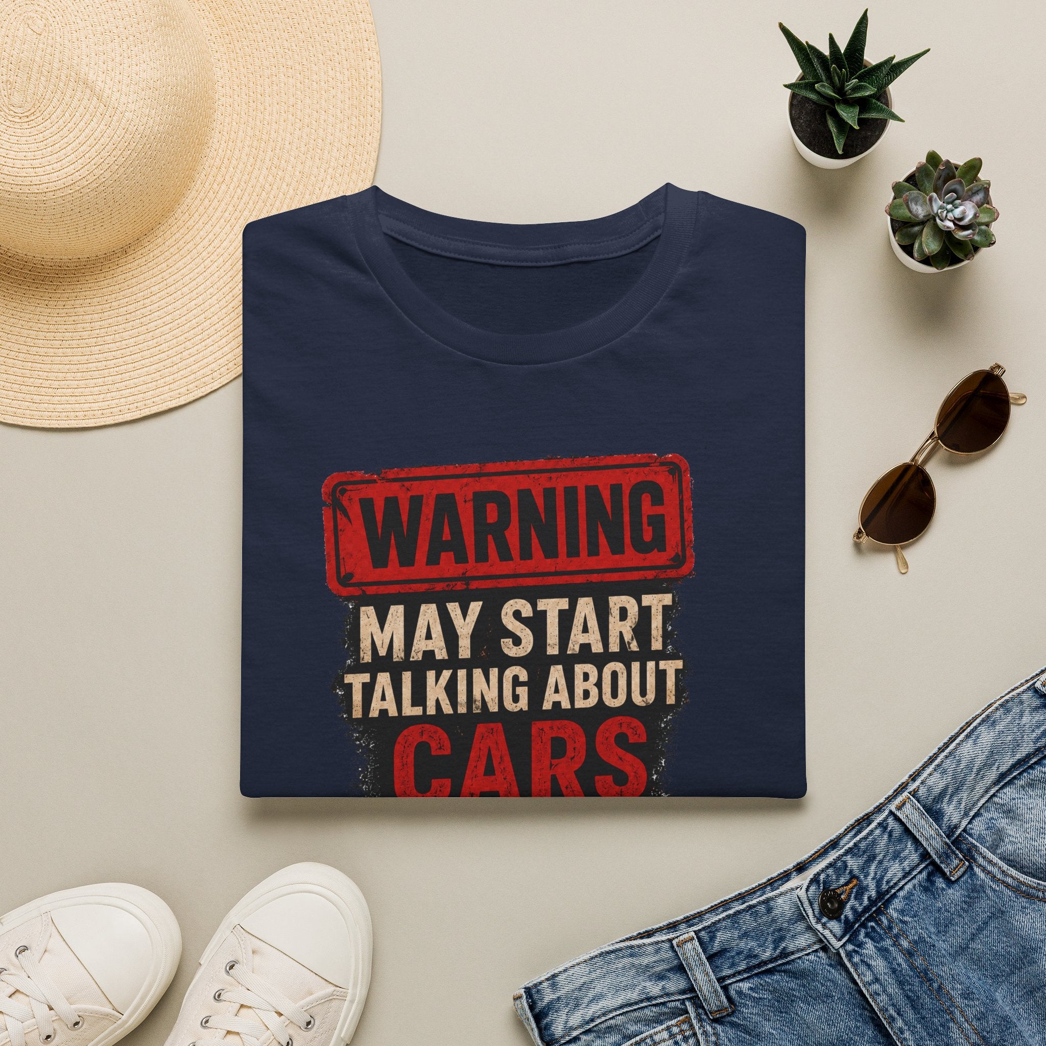 Cars Warning T-Shirt — “Warning May Start Talking About Cars at Any Time” Auto Lover Tee