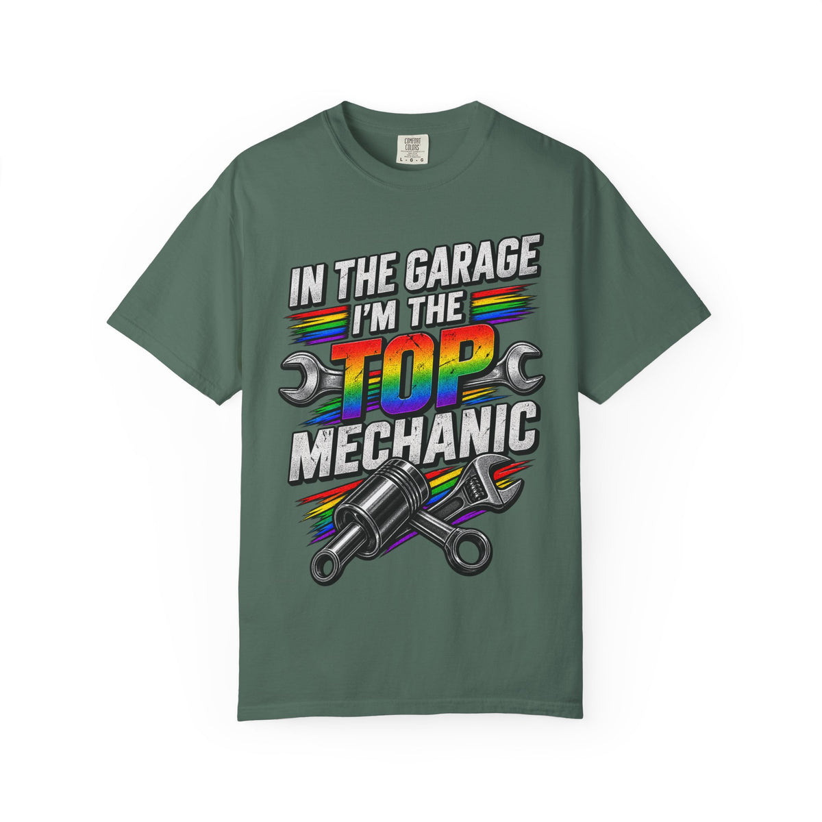 Top Mechanic T-Shirt — "In the Garage I'm the Top Mechanic" Graphic Tee