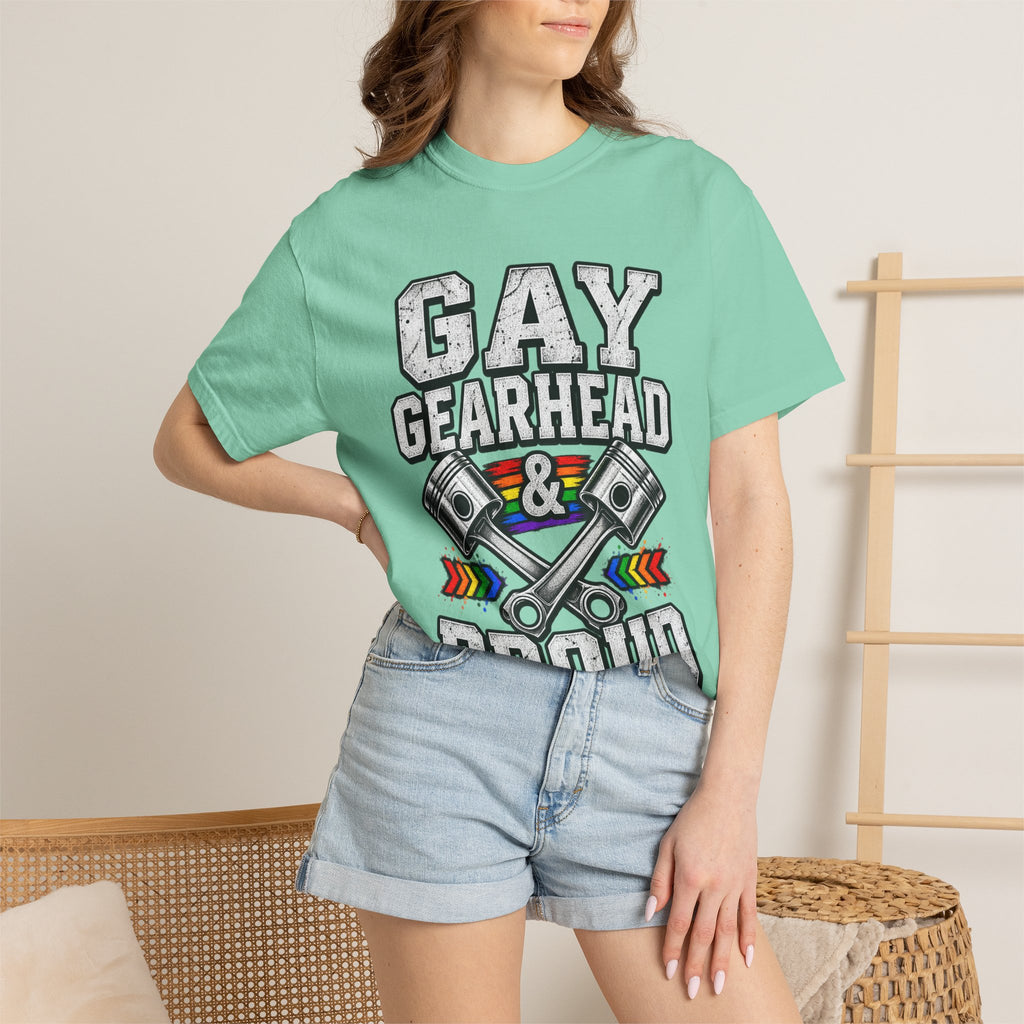 Gay Gearhead & Proud T-Shirt — LGBTQ+ Car Enthusiast Tee