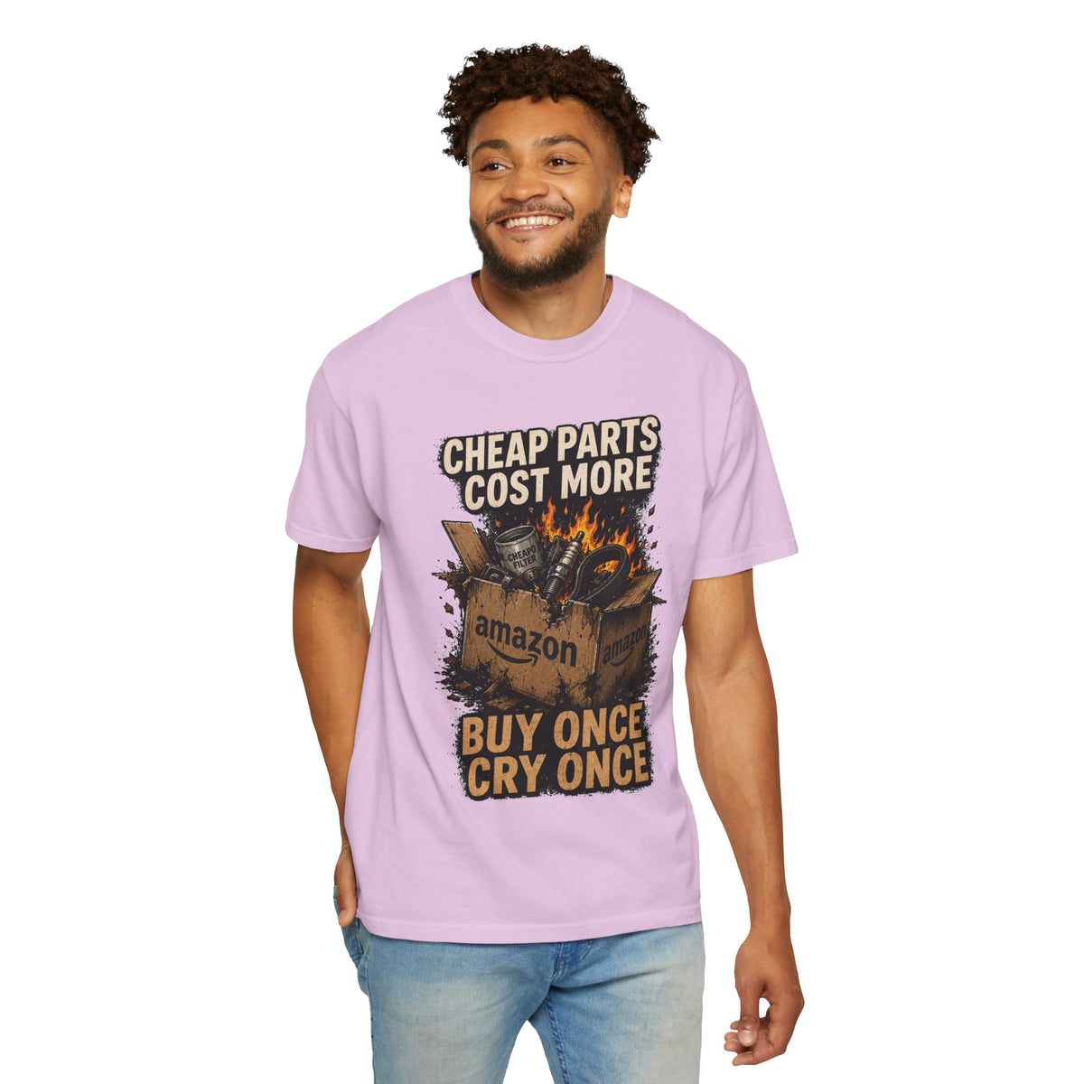 T-Shirt — "Cheap Parts Cost More, Buy Once Cry Once" Mechanics Graphic Tee