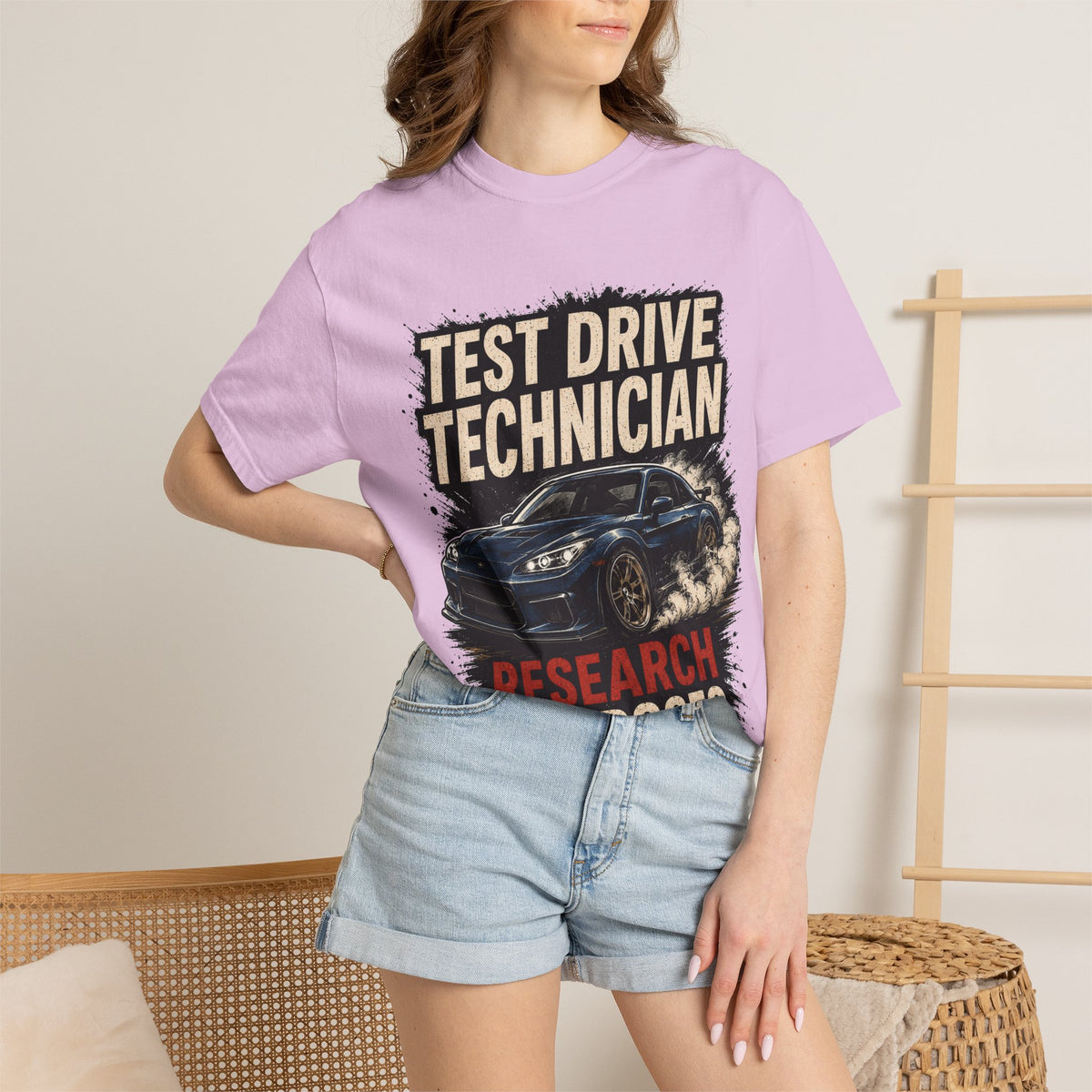 Test Drive Technician T-Shirt — "Research Purposes" Car Racing Graphic Tee