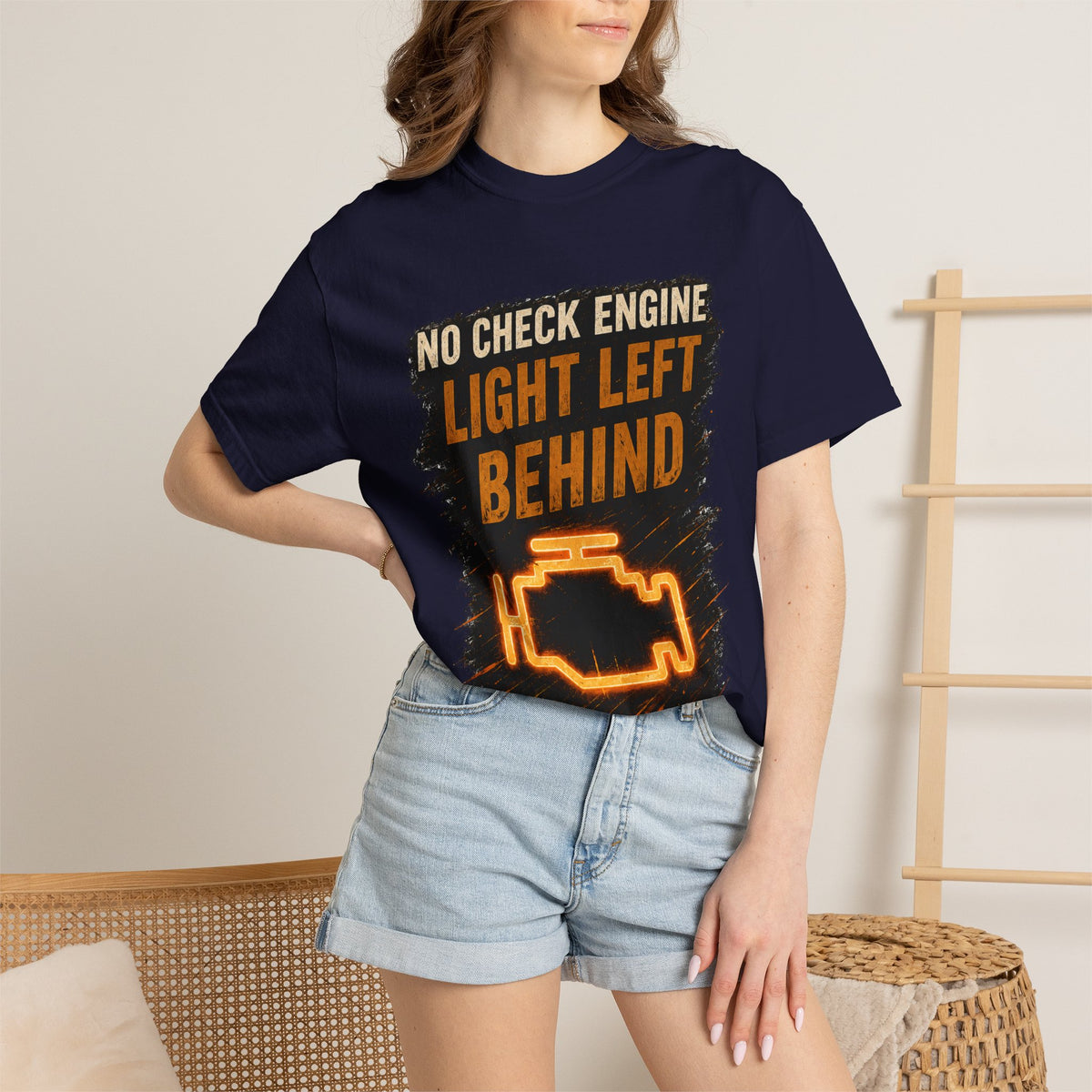 T-Shirt - “No Check Engine Light Left Behind” Car Mechanic Graphic Tee #15