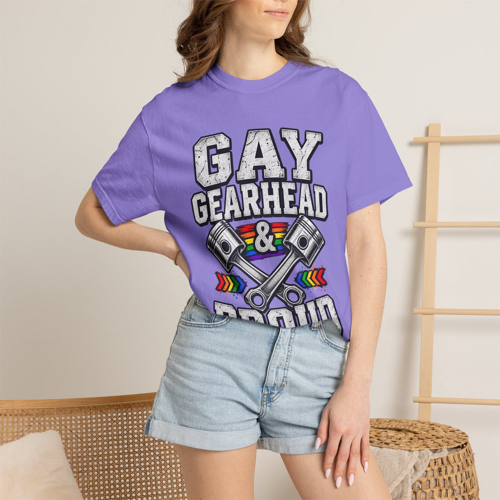 Gay Gearhead & Proud T-Shirt — LGBTQ+ Car Enthusiast Tee