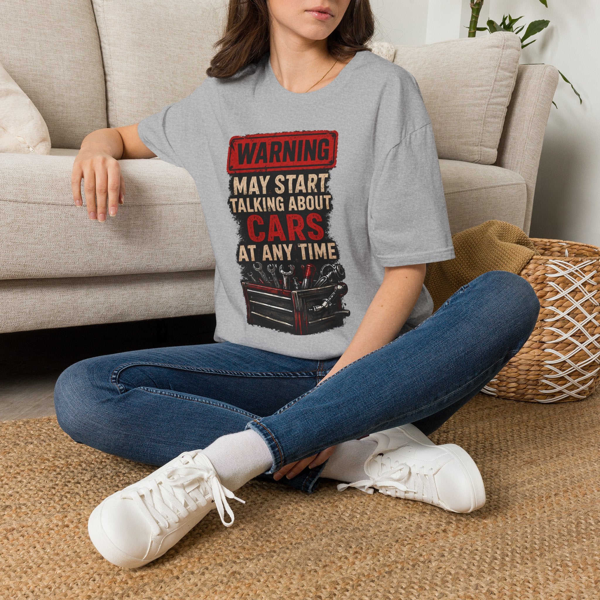 Cars Warning T-Shirt — “Warning May Start Talking About Cars at Any Time” Auto Lover Tee