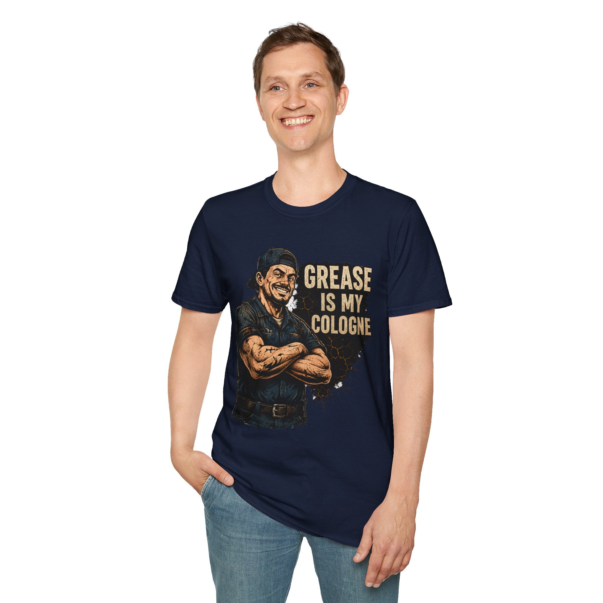 Grease Is My Cologne T‑Shirt — Funny Mechanic Vintage Auto Tee