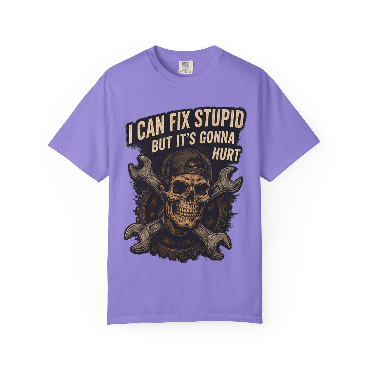 I Can Fix Stupid Skull T-Shirt — Mechanic Wrench Graphic Tee #9