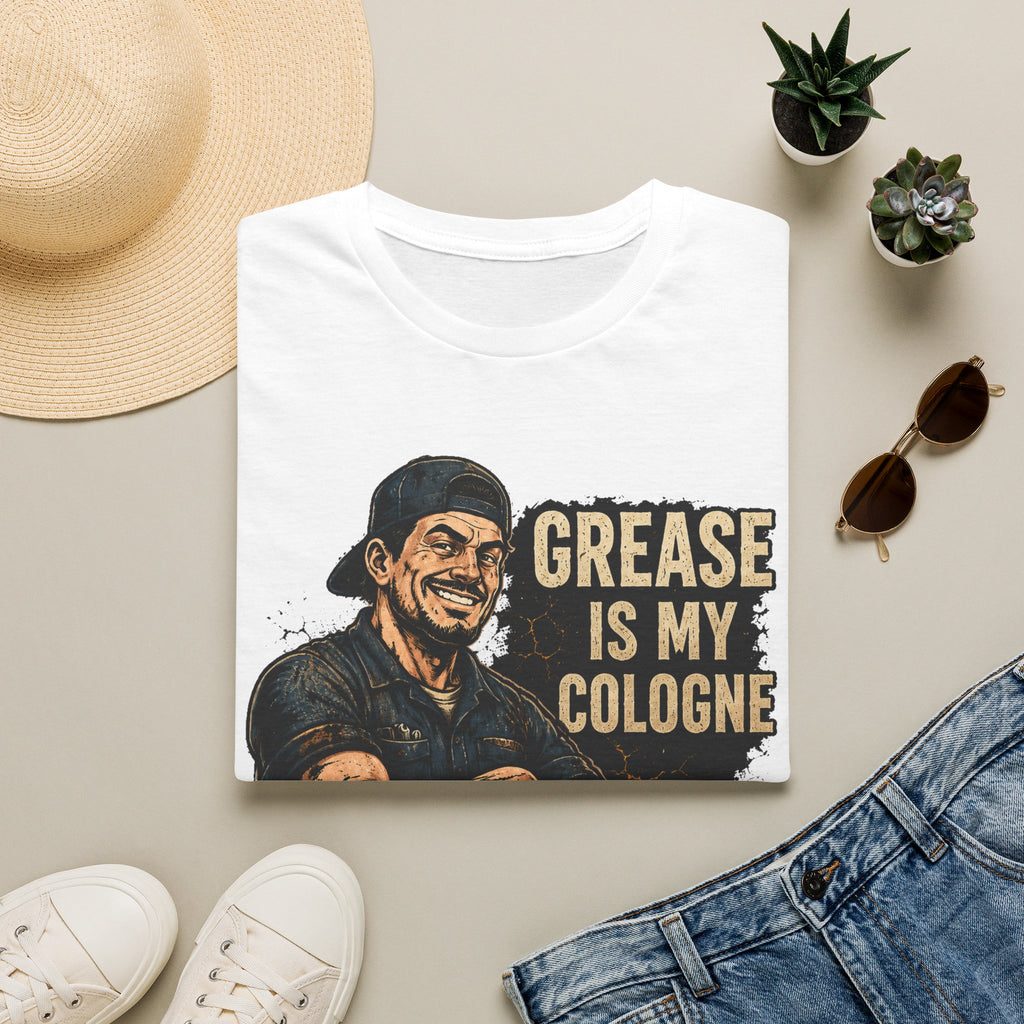 Grease Is My Cologne T‑Shirt — Funny Mechanic Vintage Auto Tee