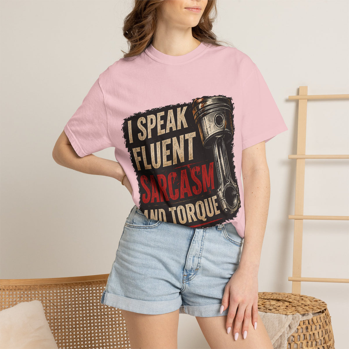 I Speak Fluent Sarcasm and Torque T-Shirt — Funny Mechanic Gift Tee