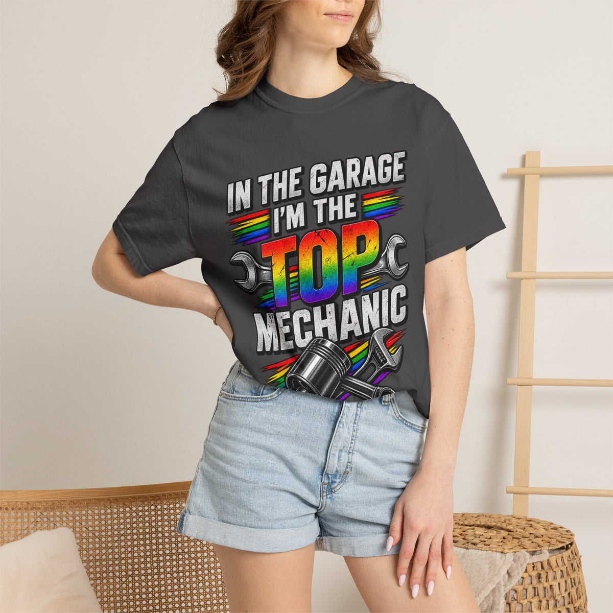Top Mechanic T-Shirt — "In the Garage I'm the Top Mechanic" Graphic Tee