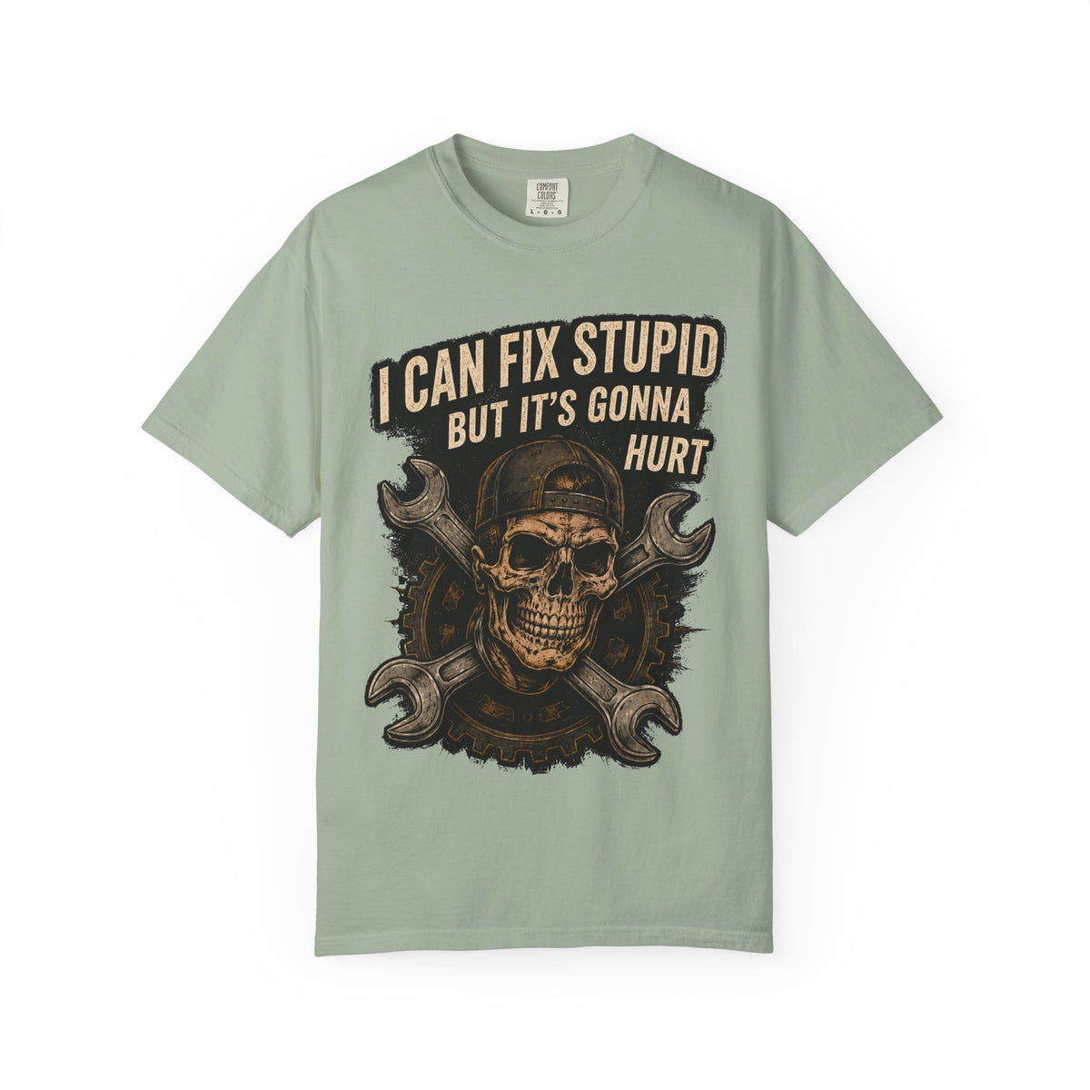 I Can Fix Stupid Skull T-Shirt — Mechanic Wrench Graphic Tee #9