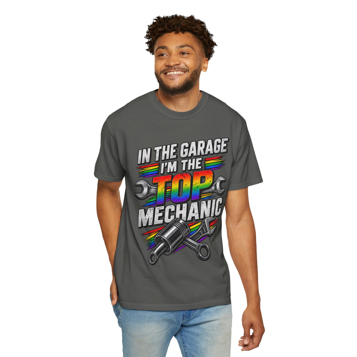 Top Mechanic T-Shirt — "In the Garage I'm the Top Mechanic" Graphic Tee