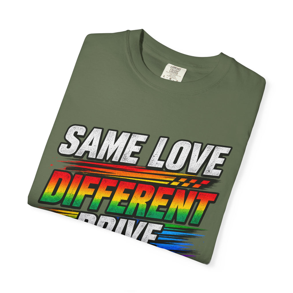 T-Shirt — "Same Love Different Drive" Car Graphic Tee
