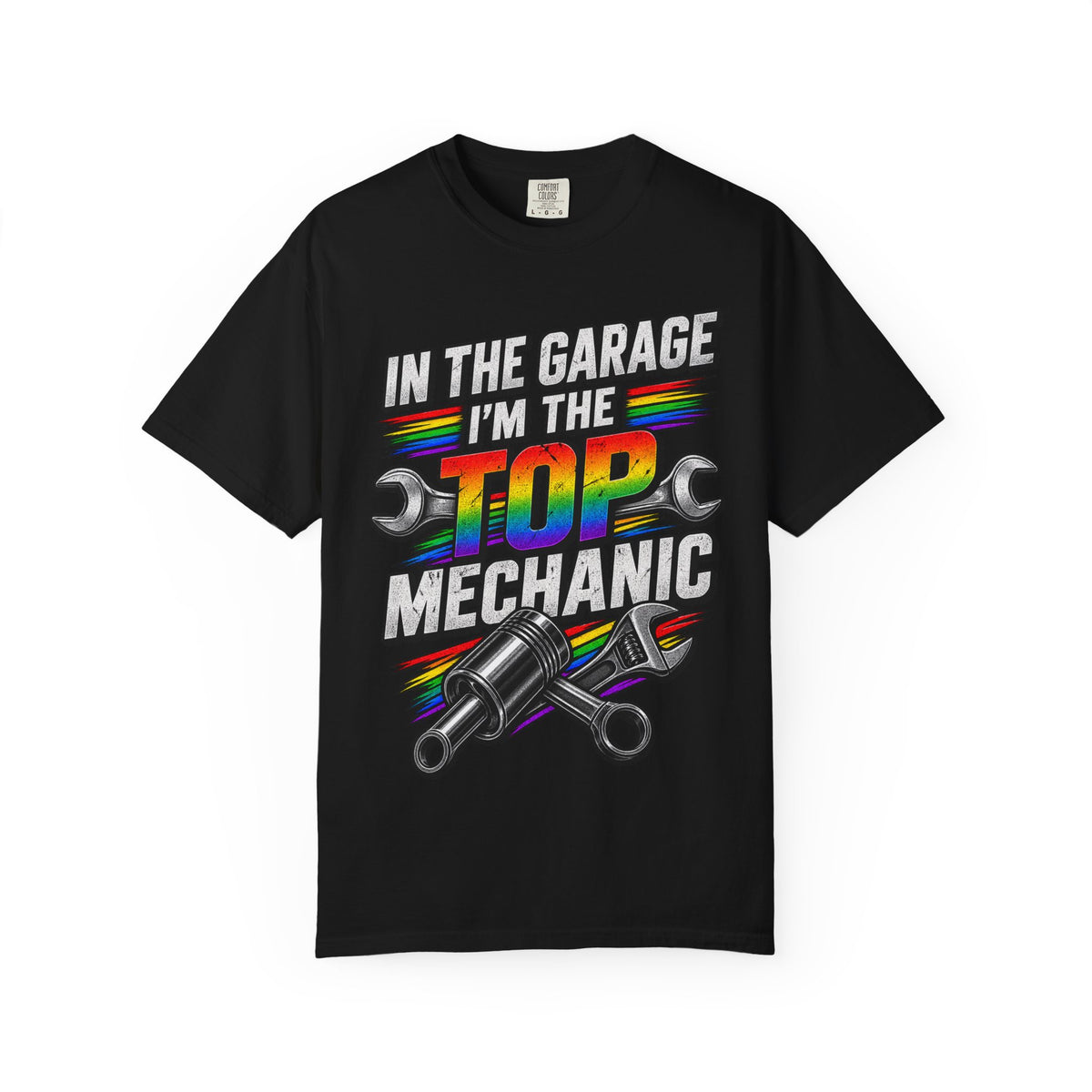 Top Mechanic T-Shirt — "In the Garage I'm the Top Mechanic" Graphic Tee