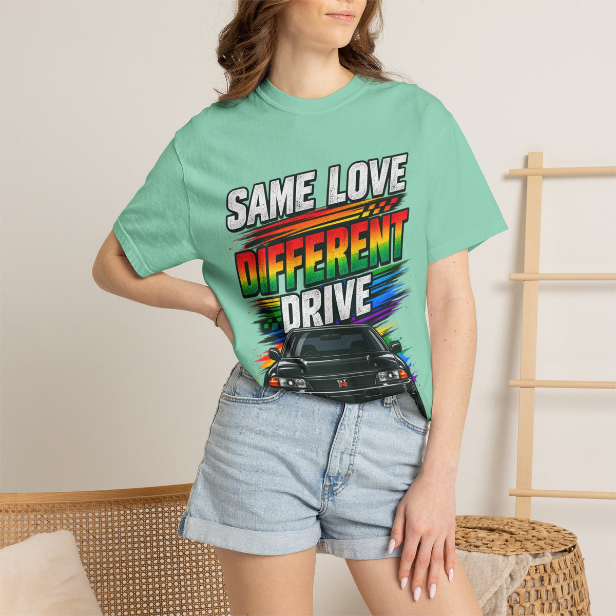 T-Shirt — "Same Love Different Drive" Car Graphic Tee