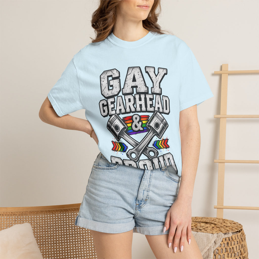 Gay Gearhead & Proud T-Shirt — LGBTQ+ Car Enthusiast Tee