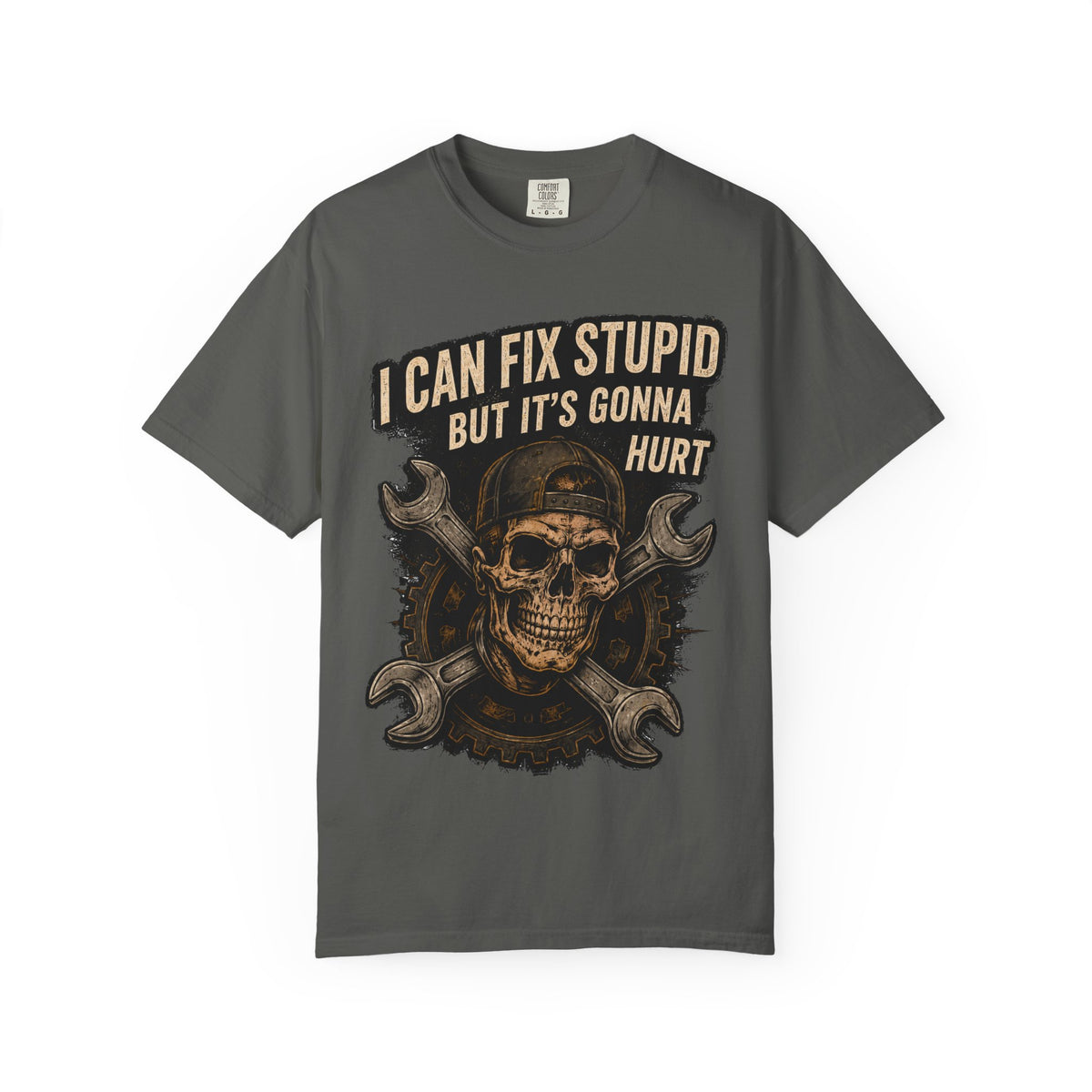 I Can Fix Stupid Skull T-Shirt — Mechanic Wrench Graphic Tee #9