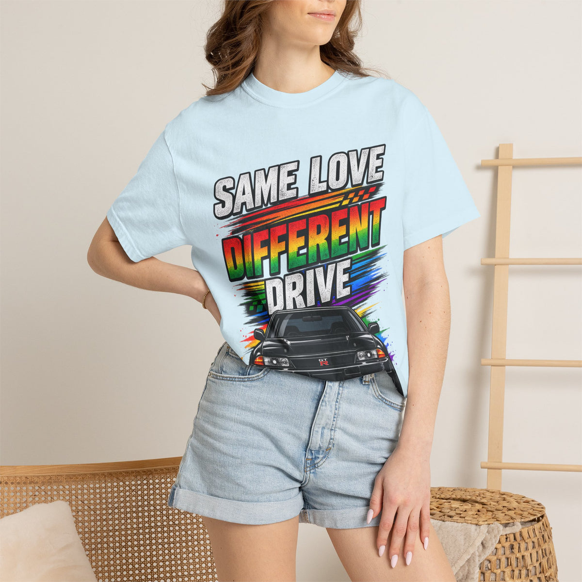 T-Shirt — "Same Love Different Drive" Car Graphic Tee