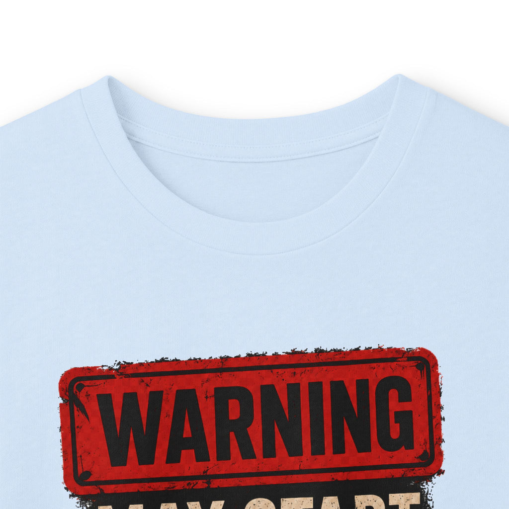 Long Sleeve Tee — "Warning: May Start Talking About Cars at Any Time" Car Lover Shirt