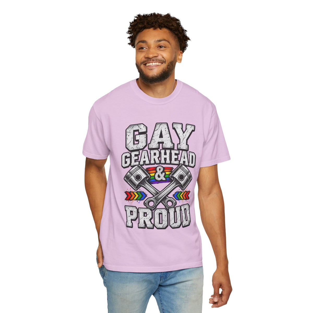 Gay Gearhead & Proud T-Shirt — LGBTQ+ Car Enthusiast Tee