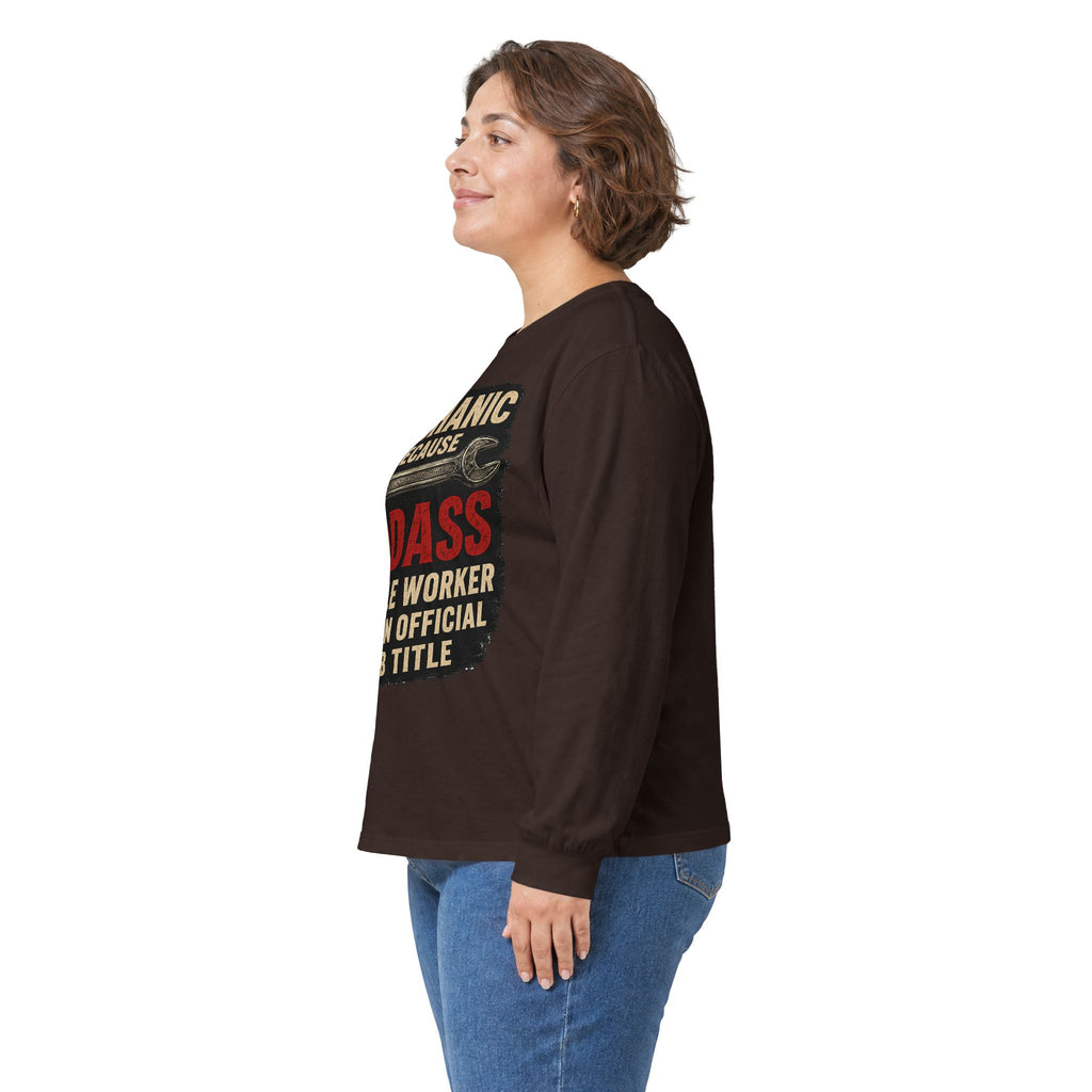 Mechanic Badass Long Sleeve Tee — 'Mechanic Because Badass Miracle Worker' Workshirt