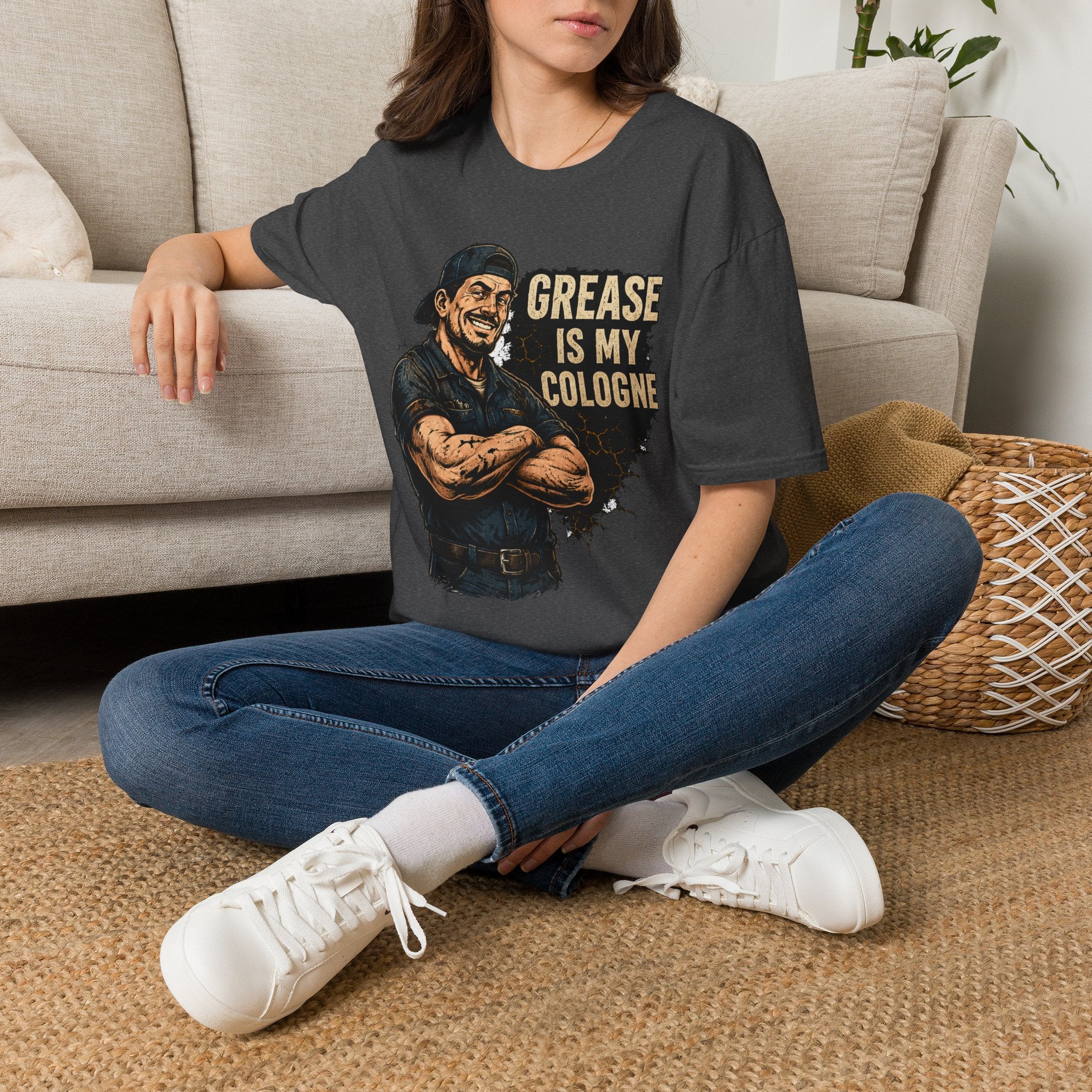 Grease Is My Cologne T‑Shirt — Funny Mechanic Vintage Auto Tee
