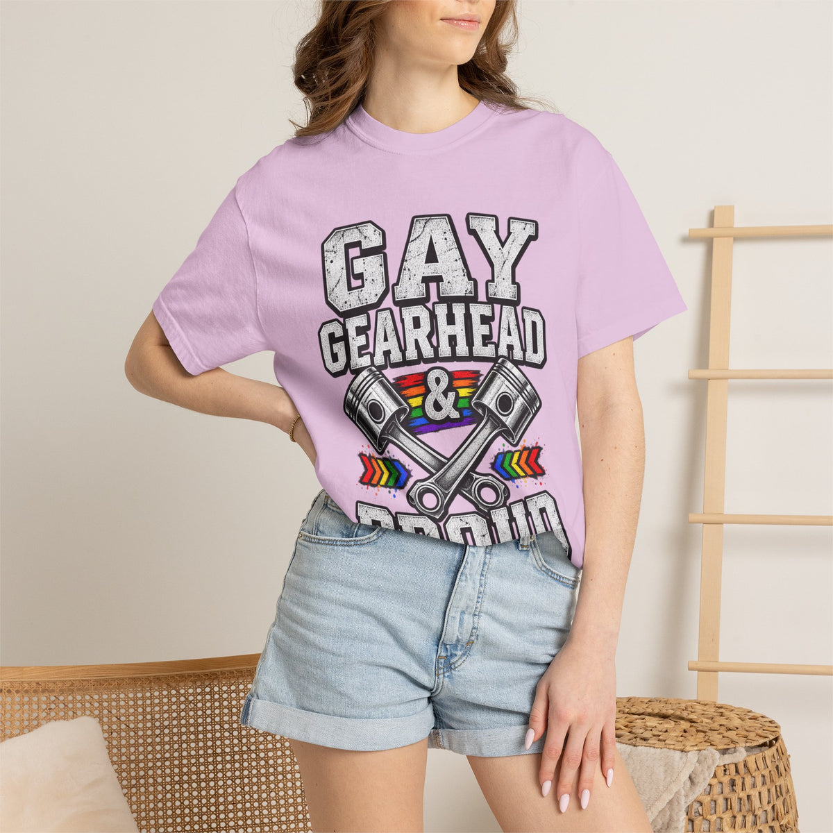 Gay Gearhead & Proud T-Shirt — LGBTQ+ Car Enthusiast Tee