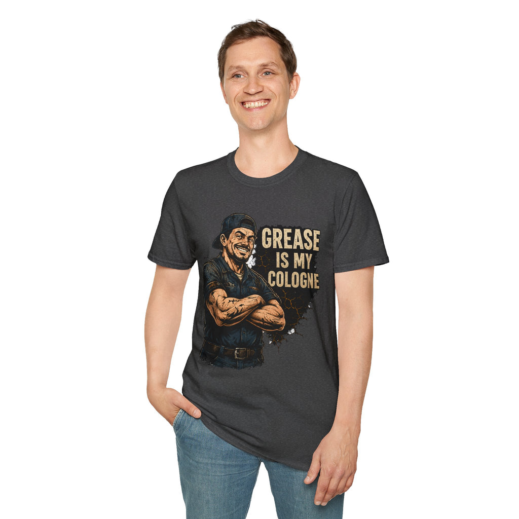 Grease Is My Cologne T‑Shirt — Funny Mechanic Vintage Auto Tee