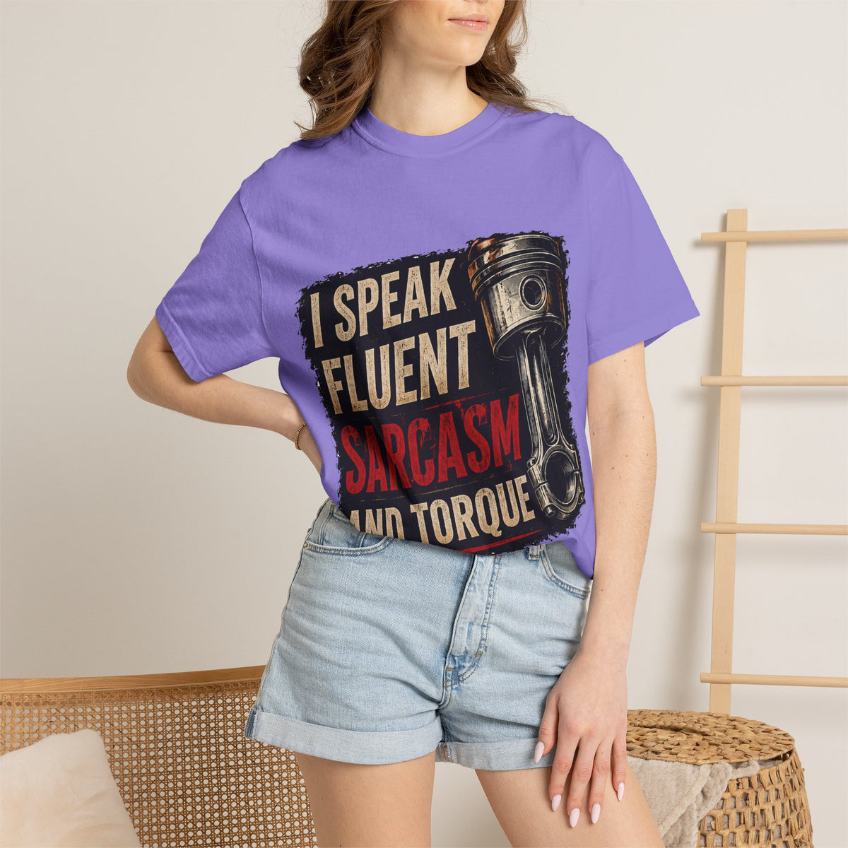 I Speak Fluent Sarcasm and Torque T-Shirt — Funny Mechanic Gift Tee