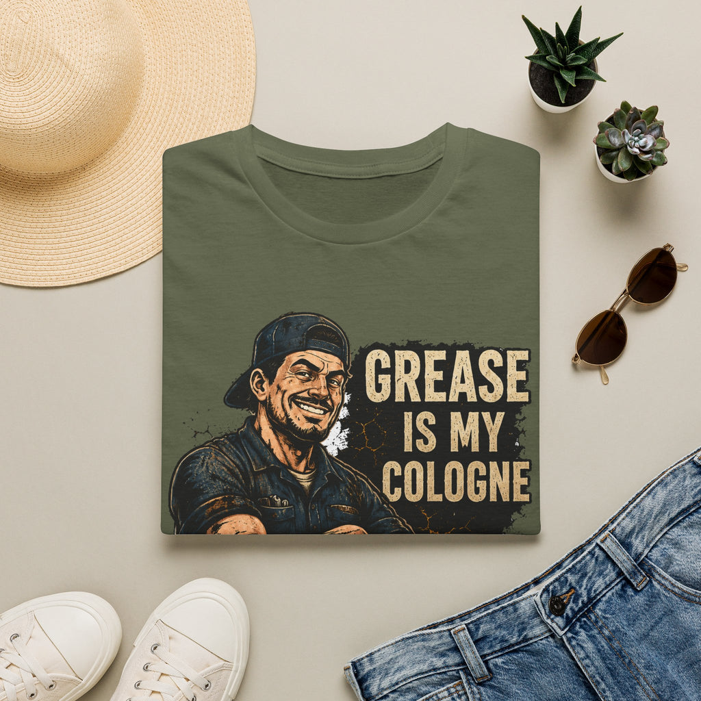 Grease Is My Cologne T‑Shirt — Funny Mechanic Vintage Auto Tee