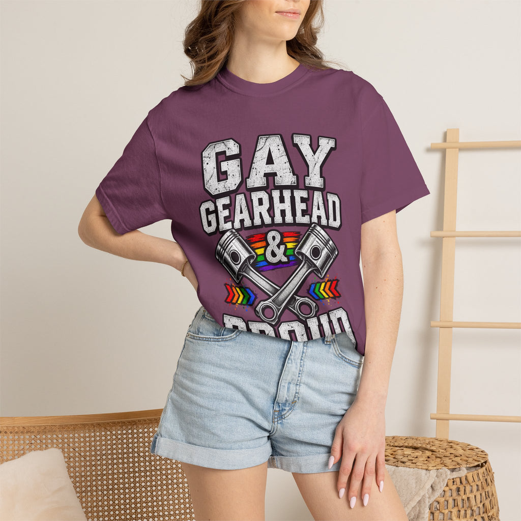 Gay Gearhead & Proud T-Shirt — LGBTQ+ Car Enthusiast Tee