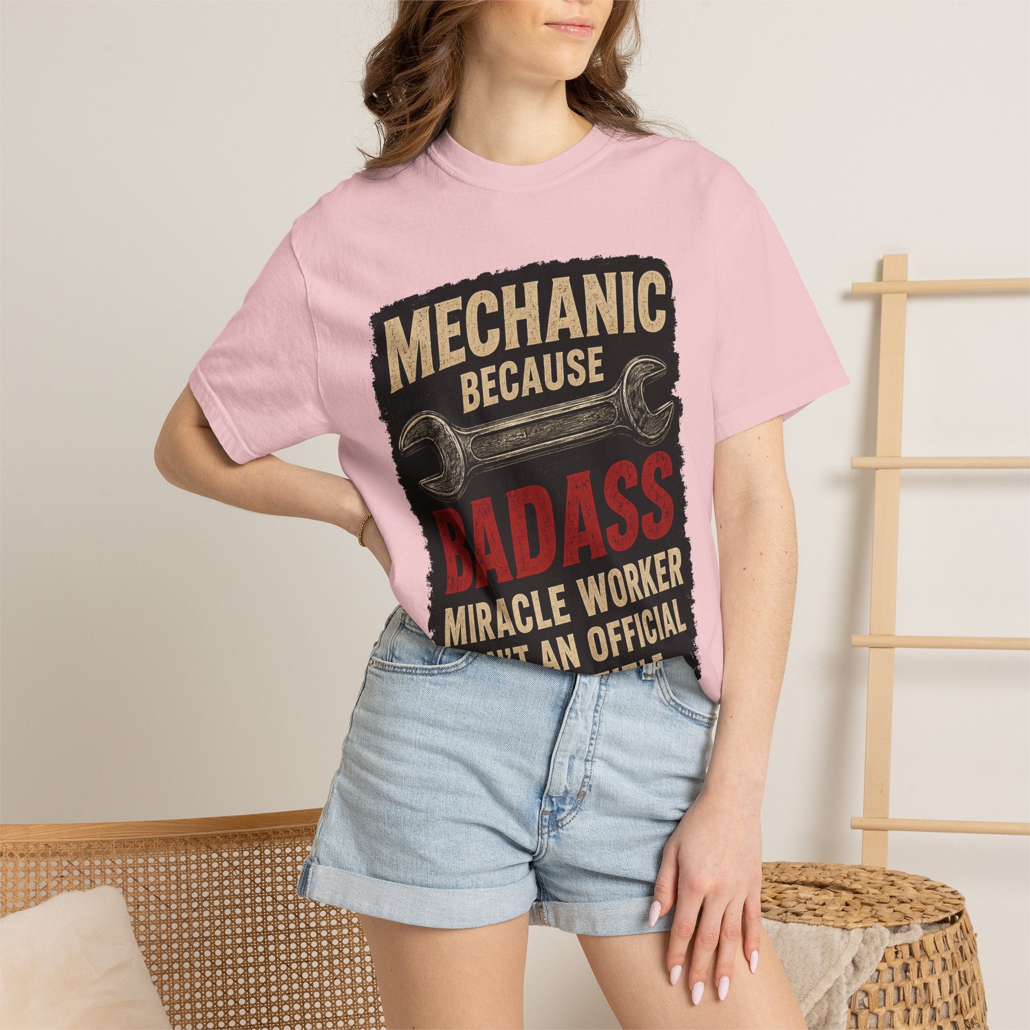 Mechanic T-Shirt — “Mechanic Because Badass Miracle Worker Isn’t an Official Job Title” Graphic Tee #13