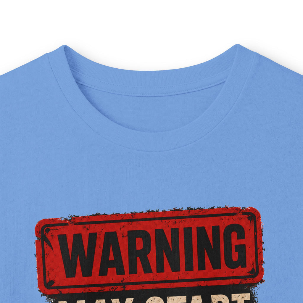 Long Sleeve Tee — "Warning: May Start Talking About Cars at Any Time" Car Lover Shirt