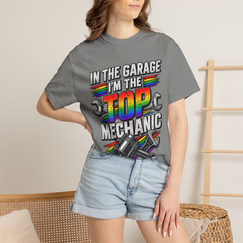 Top Mechanic T-Shirt — "In the Garage I'm the Top Mechanic" Graphic Tee