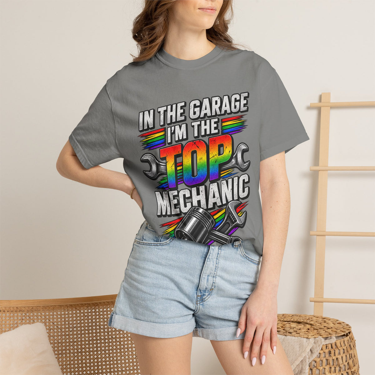 Top Mechanic T-Shirt — "In the Garage I'm the Top Mechanic" Graphic Tee