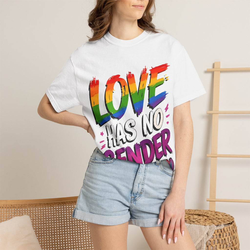 T-Shirt — "Love Has No Gender" Rainbow Pride Graphic Tee
