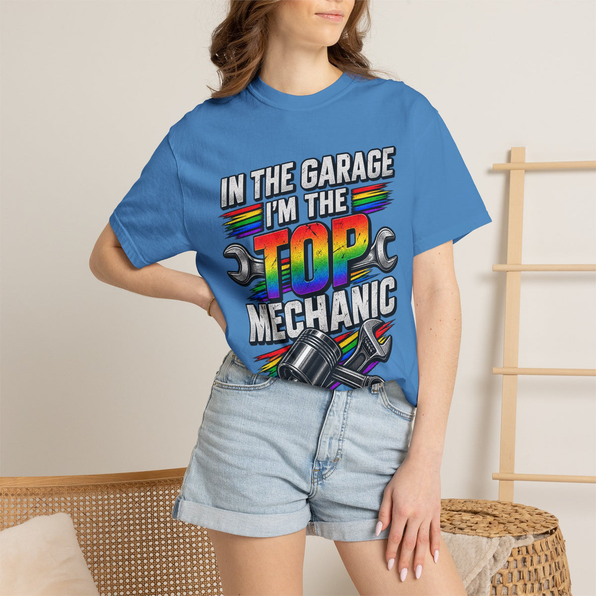 Top Mechanic T-Shirt — "In the Garage I'm the Top Mechanic" Graphic Tee