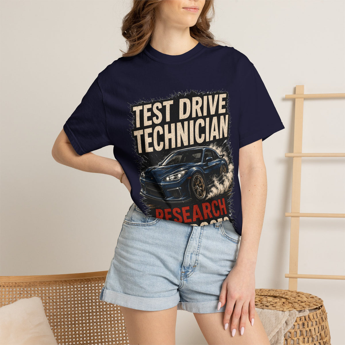 Test Drive Technician T-Shirt — "Research Purposes" Car Racing Graphic Tee