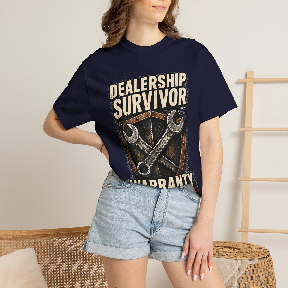 Dealership Survivor T-Shirt — "Warranty Didn't Kill Me" Mechanic Tee