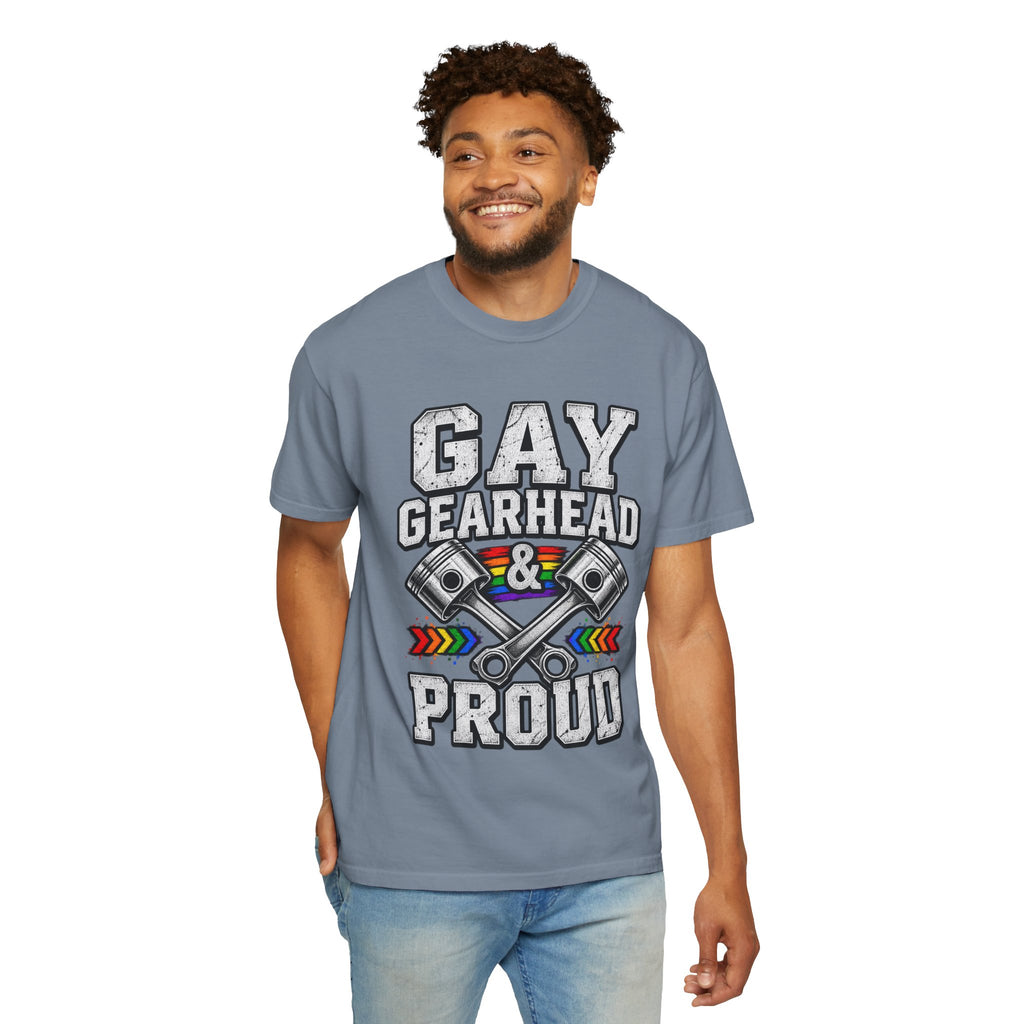 Gay Gearhead & Proud T-Shirt — LGBTQ+ Car Enthusiast Tee