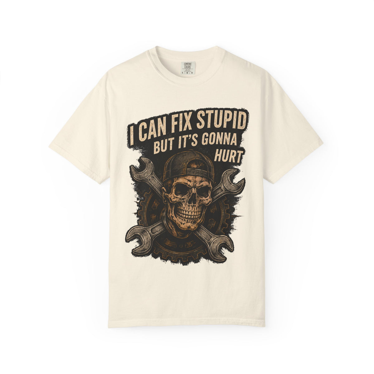 I Can Fix Stupid Skull T-Shirt — Mechanic Wrench Graphic Tee #9